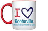Vistaprint Mug Red / LOVE Rooterville Fat Pink Piggy Oink! Mug 11oz Color Inside + Handle*