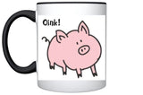Vistaprint Mug Red / OINK! Rooterville Fat Pink Piggy Oink! Mug 11oz Color Inside + Handle*