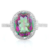 Wholesale Kings Fine Fashion Jewelry-Ring 6 Splash of Colors!  2.6ctw Mystic Topaz & Diamond in 925 Sterling Silver Ring