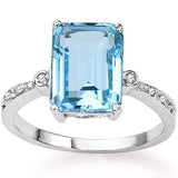 Wholesale Kings Fine Fashion Jewelry-Ring 6 Stunning 3.8ctw Swiss Baby Blue Topaz & REAL Diamond Ring in 925 Silver