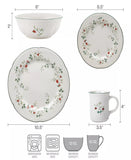 Pfaltzgraff Winterberry 16-Piece Dinnerware Set, Service for 4 Holiday Classic Collection