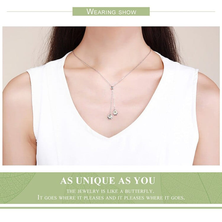 Wostu Ali Express Fine Fashion Jewelry-Necklace Paw Adjustable Slide Necklace Sterling Silver